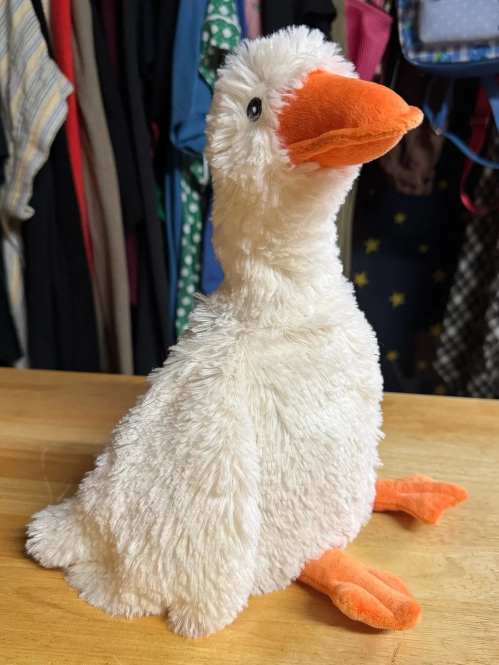 Plush White Goose with Orange Beak and Feet - Picture 1 of 4
